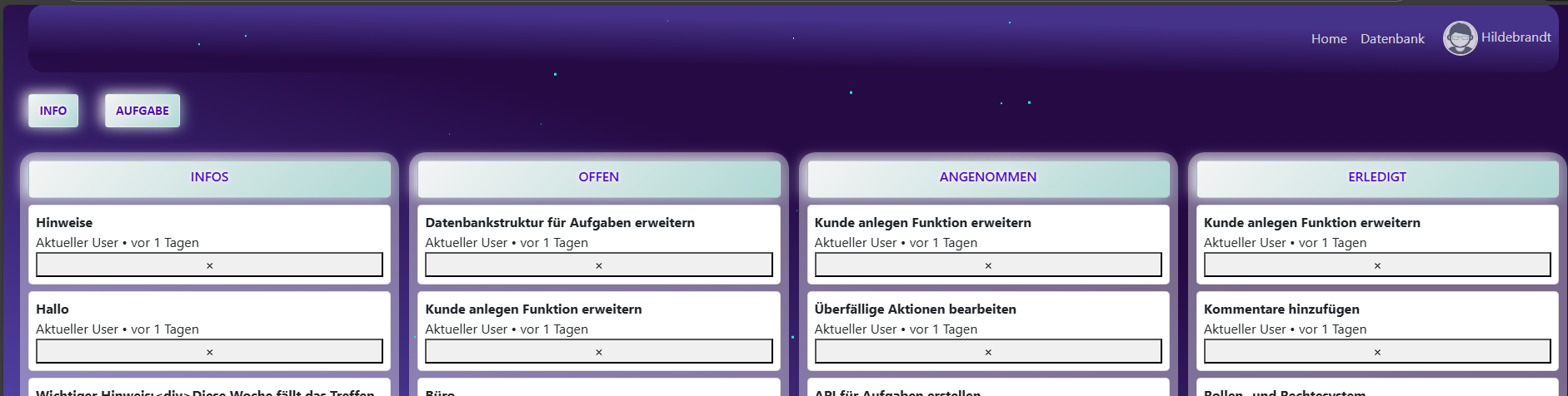 KASManager Kanban task management interface